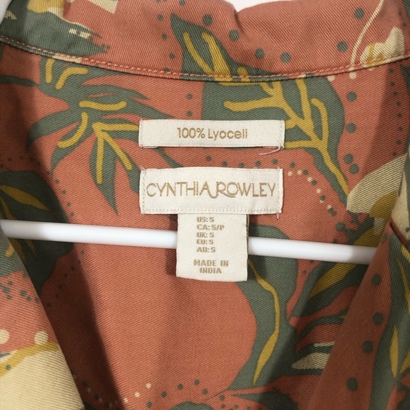 Cynthia Rowley 100% Lyocel Tropical Cabana Shirt Top. Women’s sz Small - Picture 9 of 14